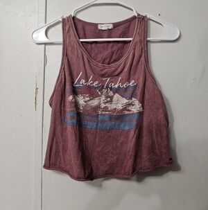 Stitch And Pine Lake Tahoe Graphic Crop Tank Top!